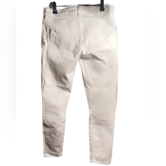 R13 Low-Rise Biker Boy 5 Stretch Trendy Pockets Cropped Designer Jeans White 26 - Picture 3 of 7